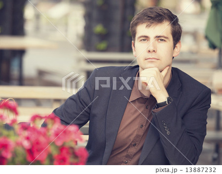 Style man sitting in the cafe Style man sitting in the cafe 13887232