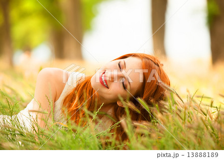 Redhead girl at outdoor Redhead girl at outdoor 13888189