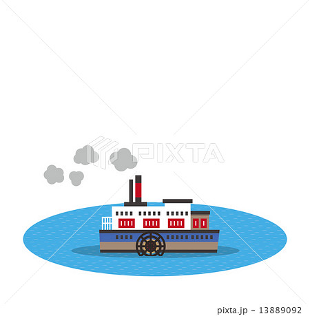 蒸気船 遊覧船 船のイラスト素材