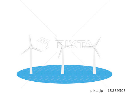 風車 風力 風力発電 のイラスト素材