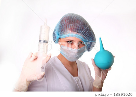 Nurse with two clysters Nurse with two clysters 13891020