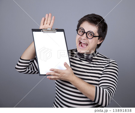 Funny men show office board. Funny men show office board. 13891838