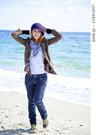 Fashion young women at the beach in sunny day. 13891947
