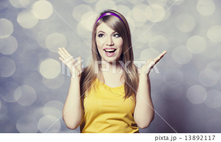 Surprised teen girl. 13892117