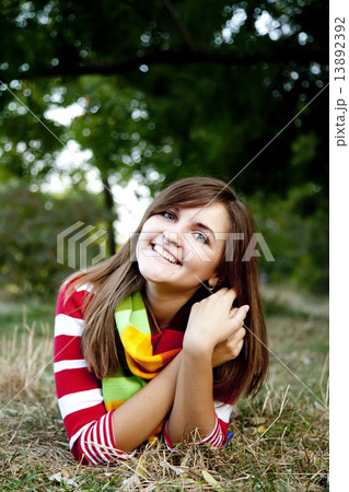 Portrait of girl at outdoor. 13892392