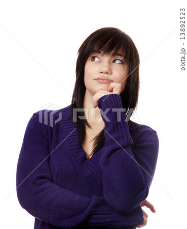 Young teen girl thinking about something 13892523
