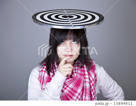 Girl with darts. Girl with darts. 13894611