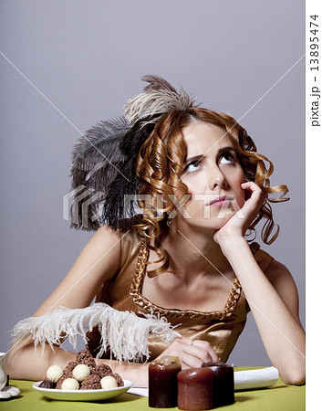 Empire girl writing letter. 13895474