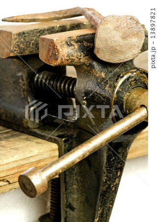 Bench vise with twisted nail 13897821