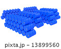 Blue oil Barrels on white background 13899560