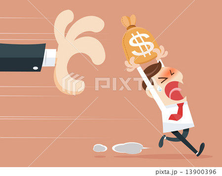 Hand grabbing money bag 13900396