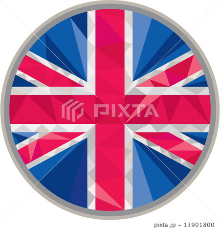 Union Jack UK GB Flag Circle Low Polygon Union Jack UK GB Flag Circle Low Polygon 13901800