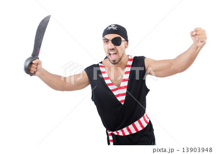 Man in pirate costume in halloween concept Man in pirate costume in halloween concept 13903948
