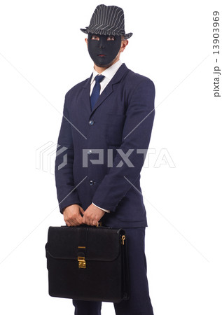 Man with mask isolated on white Man with mask isolated on white 13903969