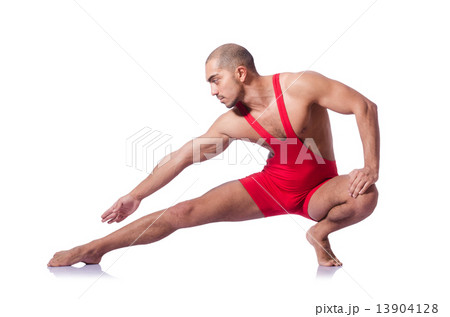 Young wrestler isolated on the white 13904128