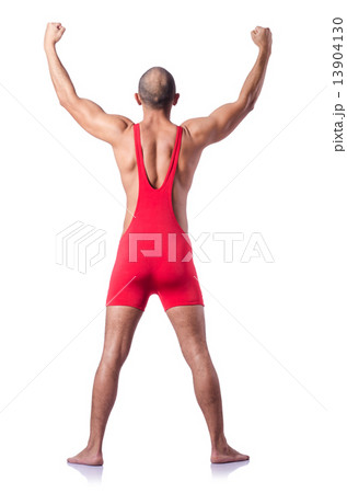 Young wrestler isolated on the white Young wrestler isolated on the white 13904130