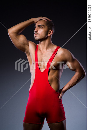 Young wrestler isolated on the white 13904135