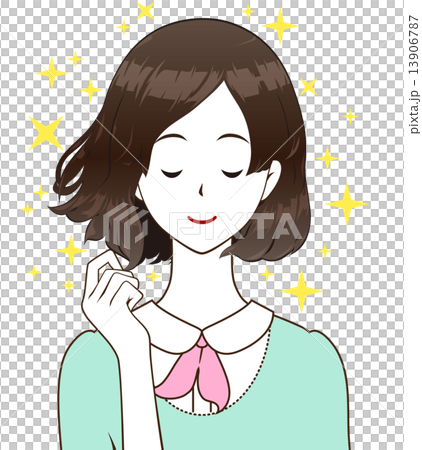 なびく髪 ヘアケアのイラスト素材