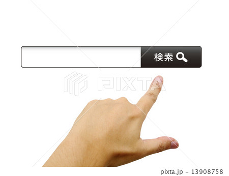 検索ボタンと男性の手 13908758
