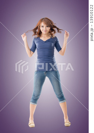 Excited Asian young girl Excited Asian young girl 13910122
