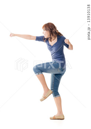Fighting Asian woman Fighting Asian woman 13910138
