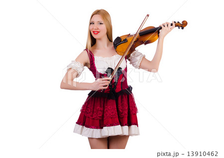 Girl playing violin on white Girl playing violin on white 13910462