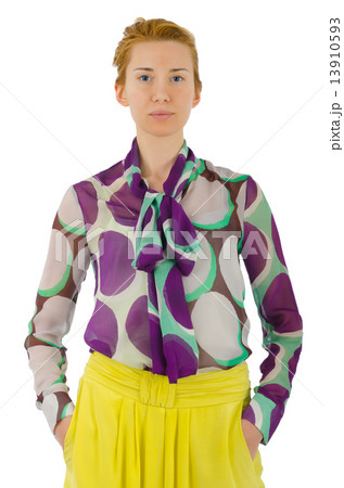 Woman in fashion dress concept on white Woman in fashion dress concept on white 13910593
