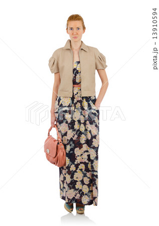 Woman in fashion dress concept on white Woman in fashion dress concept on white 13910594