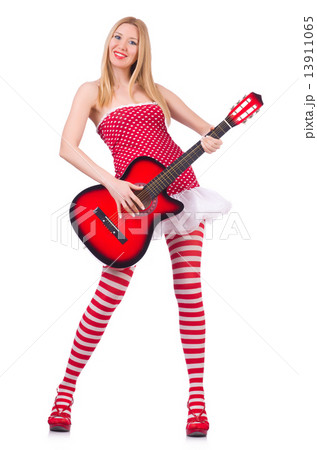 Young guitar player isolated on white Young guitar player isolated on white 13911065