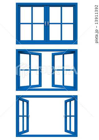 窓 青のイラスト素材