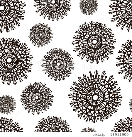 vector seamless abstract black and white hand drawn tribal pattern 13911900