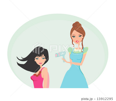 Vector illustration of the beautiful woman in hairdressing salon Vector illustration of the beautiful woman in hairdressing salon 13912295