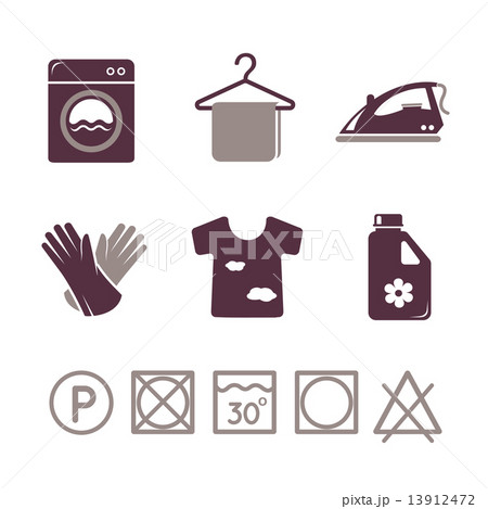 Laundry icons set 13912472