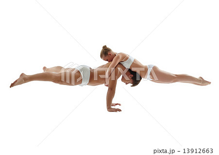 Image of athletes keeping balance in handstand Image of athletes keeping balance in handstand 13912663