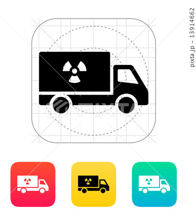 Truck with radiation icon. Truck with radiation icon. 13914662