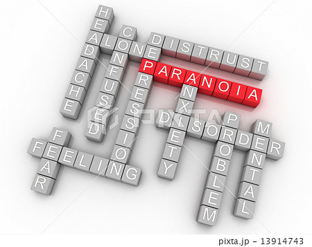 3d image Paranoia issues concept word cloud background 13914743