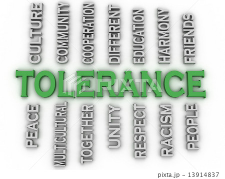 3d image Tolerance issues concept word cloud background 13914837
