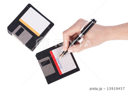 female hand signs floppy disk 13919457