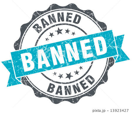 banned vintage turquoise seal isolated on white 13923427