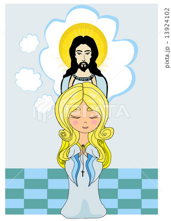 Cute little girl Praying to Jesus Cute little girl Praying to Jesus 13924102