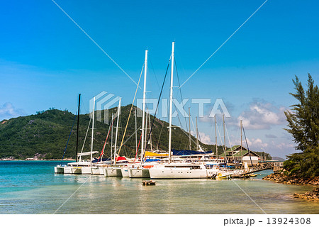Yachts Marina at Praslin island Seychelles Yachts Marina at Praslin island Seychelles 13924308