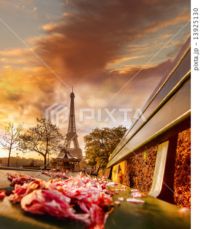 Eiffel Tower during beautiful  spring morning in Paris, France 13925130