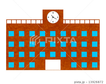 学校 校舎 建物のイラスト素材