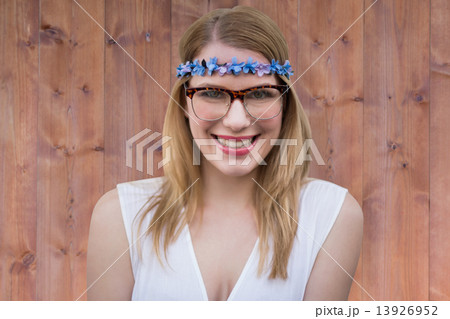 Composite image of pretty hipster blonde 13926952