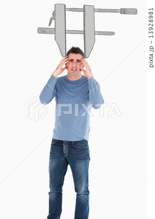 Composite image of anxious man posing 13928981