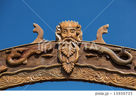 Neptun or Poseidon face head signboard 13930735