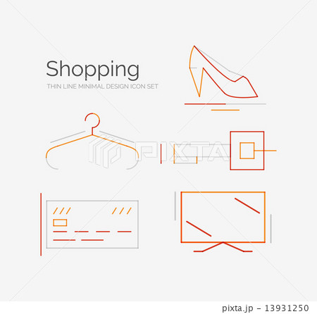 Outline design shopping icon set 13931250