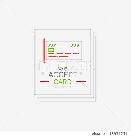 Line design shopping stamps, accept card label 13931251