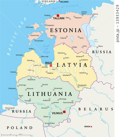 Baltic States Political Map 13933429