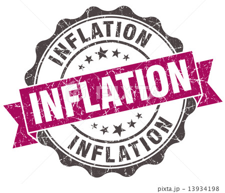 inflation grunge violet seal isolated on white 13934198